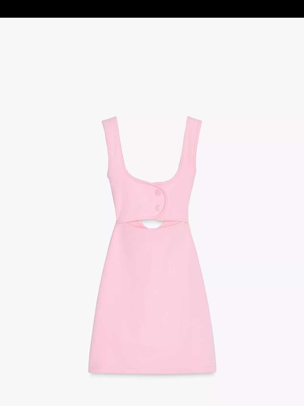 Zara Light Pink Sleeveless Mini Dress with Front Cutout